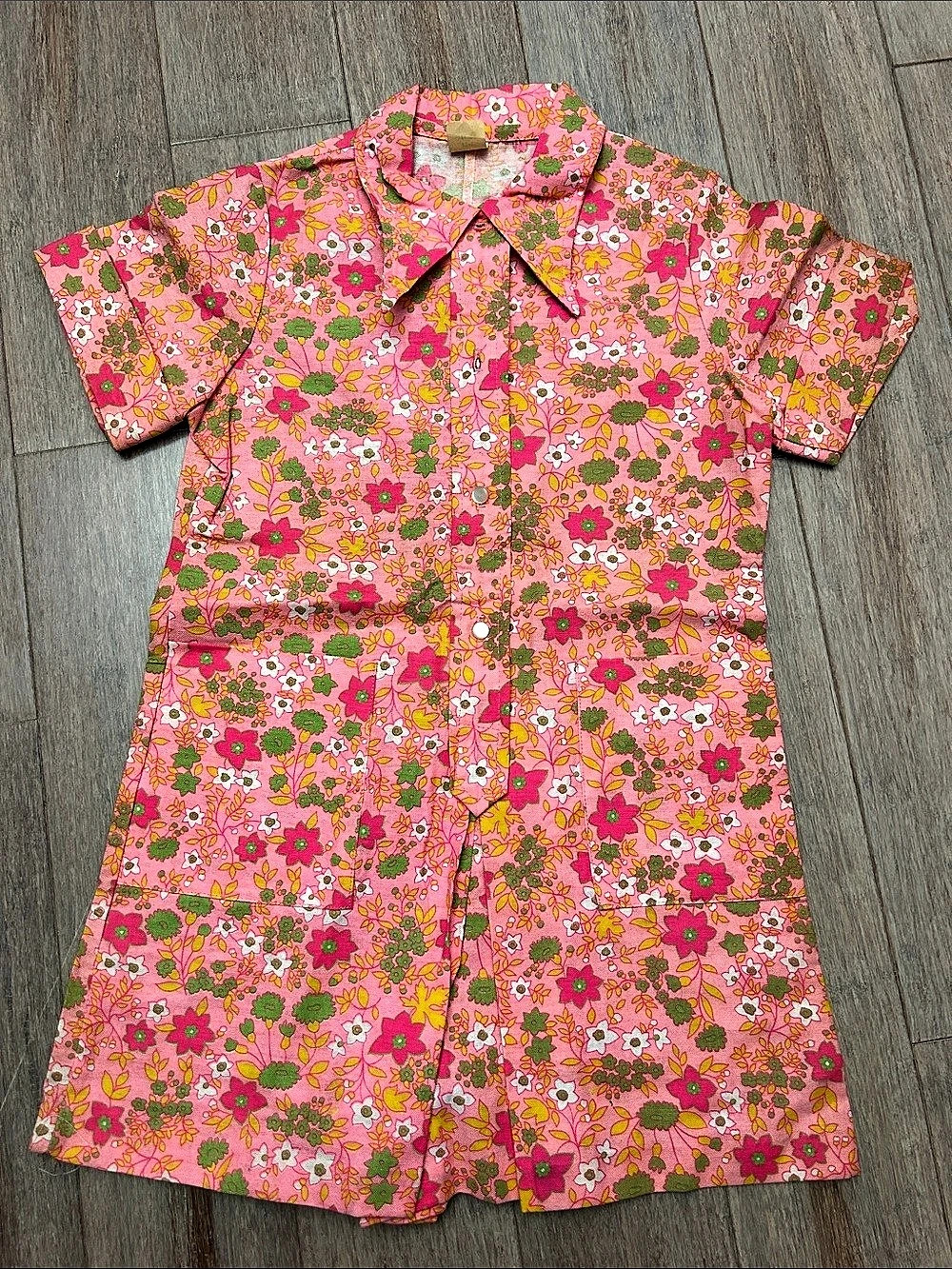 Kids VTG Floral Mini Romper Pink & Green Size 10